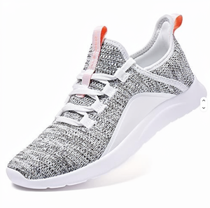 Chaussures de course pour femmes de haute qualité, respirantes, avec empeigne synthétique et doublure en mesh, baskets amortissantes, été, blanc, gris - Product Image 3