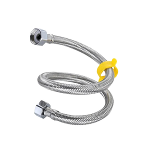 Tuyau <span class=keywords><strong>flexible</strong></span> de toilette tressé en fil d'acier inoxydable personnalisé plomberie ondulé en chrome durable pour salles de bains modernes - Product Image 1