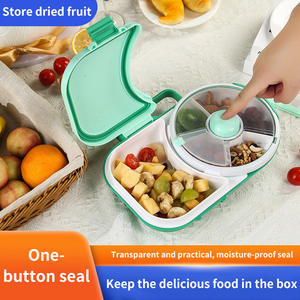 Lonchera giratoria con plato para frutas y tapa hermética para excursiones, contenedor de plástico para refrigerios para niños y adultos - Product Image 5