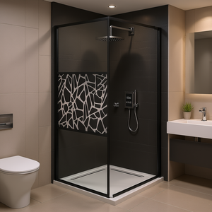 Pared de ducha con diseño de piedra negra, 35,4 "x 76,8", modelo de vidrio ESG D0100HX42K2 para mejora de baño - Product Image 2