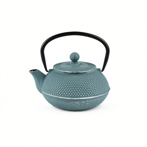 Tetera de Hierro Fundido Excelsa de 80 Cl, Color Azul Claro con Diseño de Puntos, para Preparar Té - Product Image 3