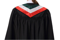 Écharpe de graduation en satin brodée, longueur standard, motif drapeau national du Mexique
