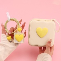 Sac de rangement pour câble de chargeur de dessin animé mignon, étui de protection, boîte de rangement essentielle pour les voyages en plein air, rangement pour écouteurs