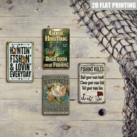 Juego de Letreros Metálicos con Temática de Caza y Pesca, Decoración Retro para Pared Exterior, para Cueva de Hombre o Cabaña