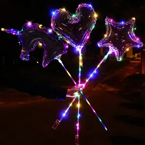  20 Zoll Glow Clear Bubble Ballon LED Leuchten BoBo Luftballons für Baby party Weihnachten Geburtstags feier Hochzeits dekoration