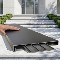 Perfil de aluminio para remate de parapeto con luz LED, montable en pared, para borde perimetral superior de edificios modernos, con protección contra el agua.