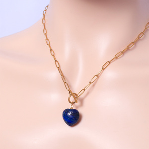 Collier pendentif en forme de cœur en acier inoxydable plaqué or/argent, tendance unisexe, en stock, personnalisable OEM/ODM - Product Image 4
