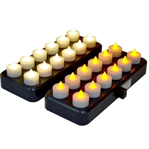 <span class=keywords><strong>Rechargeable</strong></span> sans flamme <span class=keywords><strong>led</strong></span> <span class=keywords><strong>bougies</strong></span> chauffe-plat avec base de chargement - Product Image 1