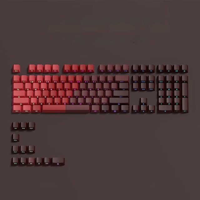 Pink Gradient PBT Keycap 121 Keys Custom Keyboard Cherry MX Switch Mechanical Keyboard 61/64/84/87/104/108 Layout