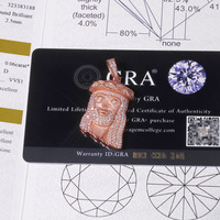 NUOYA Bijoux fins pour femmes Pendentif tête de Jésus en argent 925 Iced Out VVS Moissanite Pendentif à breloque plaqué or rose pour cadeaux