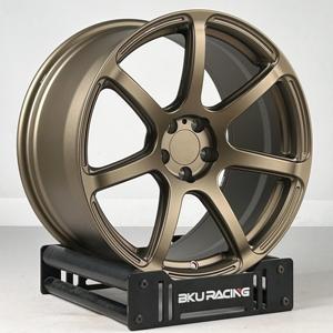 Rines Bku Forjados 5x120.65 para Chevrolet <span class=keywords><strong>Corvette</strong></span> C8 C7 C6 C5 <span class=keywords><strong>ZR1</strong></span> Z06 19 20 21 22 Pulgadas, Rines de Aleación Cóncavos en Negro Brillante - Product Image 4