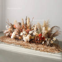 Groothandel Bruine Kunstbloemen Bruiloft Herfst Bruiloft Gangdecoratie Bloemstukken Ceremonie Evenement Decoratie