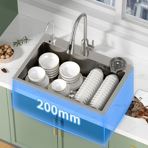 2025 popolare grande serbatoio 304 acciaio inossidabile Nano superficie grano di riso goffrato con rubinetto estraibile <span class=keywords><strong>lavello</strong></span> domestico di alta qualità - Product Image 2