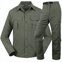 Pantalon d'extérieur à séchage rapide en nylon/cachemire pour homme, femme et couple, kits de chemises démontables, vêtements d'équitation d'été à manches longues pour adultes