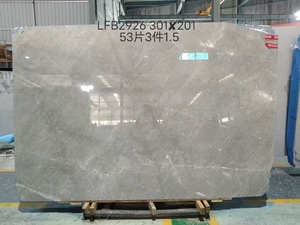 Las losas de piedra natural gris claro más baratas, baldosas de mármol gris para proyectos de ingeniería, suelo de pared de baño, <span class=keywords><strong>edificio</strong></span> de oficinas de Hotel - Product Image 6