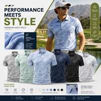 Nouveau design personnalisé, anti-boulochage, impression numérique unie, col mandarin, style vintage, perlé, anti-bactérien, extensible dans les 4 sens, pour le golf