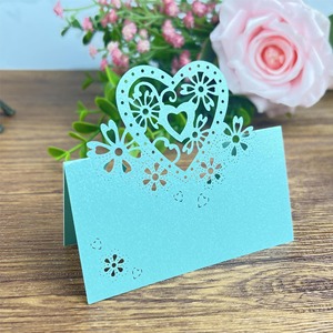 Laser-cut 3D Heart-shaped Paper <b>Table</b> Name <b>Cards</b> for Wedding Birthday Banquet Parties Eco-friendly Decoration Direct Sales - Product Image 4