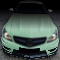 Kit carrosserie avec becquet avant en ABS noir brillant et motif carbone, adapté à la Mercedes-Benz Classe C W204 C63 2011-2014