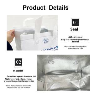 कस्टम थोक पर्यावरण के अनुकूल निविड़ अंधकार takeaway खाद्य वितरण के साथ ले जाने के लिए गैर बुना अछूता थर्मल दोपहर के भोजन के कूलर बैग लोगो - Product Image 5