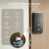 Serrure de porte intelligente en bois LNDU HK01/W 2026 Wifi Apple Homekit NFC avec déverrouillage à distance par empreinte digitale, entrée sans clé, pêne dormant intelligent