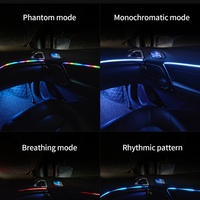Bande LED intérieure RVB multicolore 18-en-1 pour voiture avec contrôle sans fil via application et musique