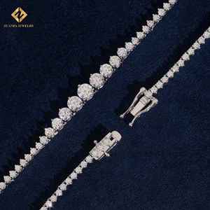 ZUANFA JEWELRY Collar de tenis de lujo con diseño de cadena, chapado en rodio sobre plata 925, redondo de 2 mm, con efecto gradual, para fiesta - Product Image 3