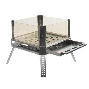 Braciere Pieghevole Quadrato in Acciaio Inox per Esterni, Stufa Portatile a <span class=keywords><strong>Legna</strong></span> per Campeggio, RV, Viaggi, Picnic, Riscaldamento e Cucina - Product Image 6