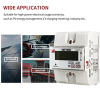 Compteur de puissance triphasé sur rail DIN avec transformateur de courant Ct à noyau divisé RS485 Modbus-RTU multifonctionnel