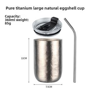 Nouvelle tasse thermos en titane pur de luxe, ultra-légère, design minimaliste compact, tasse à café/bière portable pour le bureau, utilisation en voiture/en extérieur - Product Image 6