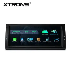 Xtrons 10.25 Inch 1din Touch Screen Autoestereo Android Auto Radio Met 4G Dual Wifi Voor Bmw X5 E53