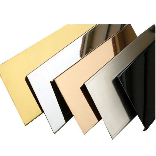 201 304 316 Gold und Silber kalt gewalzte Platten Warm gewalzte Ss Inox Sheet Mirror Goldene Farbe Dekorative Edelstahl platte