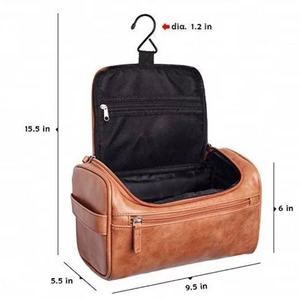 Trousse de toilette tactique imperméable personnalisée en cuir vintage pour homme, sac de voyage pour trousse de rasage, certifiée BSCI - Product Image 3