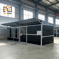 Écurie modulaire pour chevaux, fonctionnelle, pratique, Australie, bricolage, temporaire, extérieure, portable, boxes pour chevaux, stalles pour chevaux avec toit