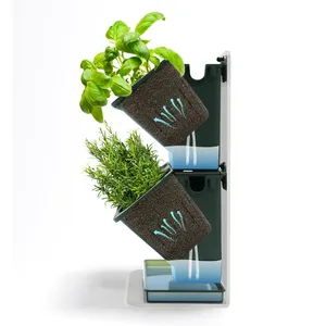 12CM Wide Self Watering Indoor Vertical Garden Herb Grow Window Planter For Basil Strawberry Mint Salad Kitchen Grow