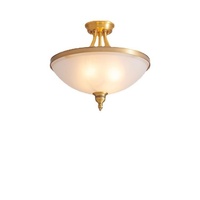Plafonnier LED en cuivre à tête unique pour restaurant américain pour chambre à coucher, bureau, jardin, escalier, balcon et allée, éclairage en laiton