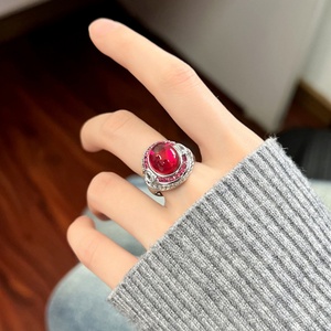 Fashion Jewelry Eco-friendly Copper Oval Shape Wholesale Vintage Zircon Wedding Jewelry Solitaire Band <b>Rings</b> for Women - Product Image 6