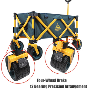 Folding <strong>Wagon</strong> Cart With Wheels Easy Pull Fold <strong>Beach</strong> Cart Large Capacity Collapsible Heavy Duty Push Pull Utility Cart <strong>Wagon</strong> - Product Image 5