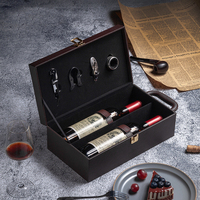 Boîte de rangement et d'emballage de luxe en cuir PU pour vin rouge et boissons, avec logo personnalisé, accessoires inclus, taille personnalisable