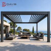 Pergola rétractable motorisée en aluminium, gazebo, pavillon pour patio, jardin, restaurant et utilisation en projets commerciaux en extérieur