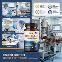 Capsules d'huile de poisson oméga 3 OEM 3600 mg EPA 432 mg DHA 288 mg saveur citron, complément alimentaire en marque blanche