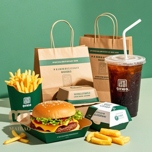 Sacchetti di Carta Personalizzati con il Tuo Logo <span class=keywords><strong>per</strong></span> Consegna Cibo da Asporto, Imballaggio <span class=keywords><strong>per</strong></span> Ristoranti e <span class=keywords><strong>Take</strong></span>-<span class=keywords><strong>Away</strong></span> - Product Image 4