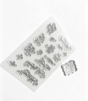 Tampons en caoutchouc transparents en silicone personnalisés en usine, pochoirs et matrices de découpe DIY, ensemble de blocs de tampons acryliques transparents