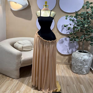 Vestido Halter de Cintura <span class=keywords><strong>Alta</strong></span> con Abertura, Estilo Dulce y Fresco, Novedades de Otoño al por Mayor - Product Image 4