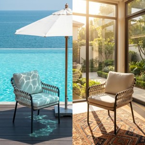 Silla Moderna de Aluminio para Exteriores, Estructura Metálica Resistente a la Intemperie, Muebles de Jardín Ecológicos para una Persona - Product Image 2