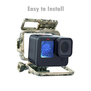 Coque de protection camouflage Kit de montage en cage pour <span class=keywords><strong>GoPro</strong></span> <span class=keywords><strong>Hero</strong></span> 12 11 10 9 avec prise et vis mobiles à traction rapide - Product Image 2