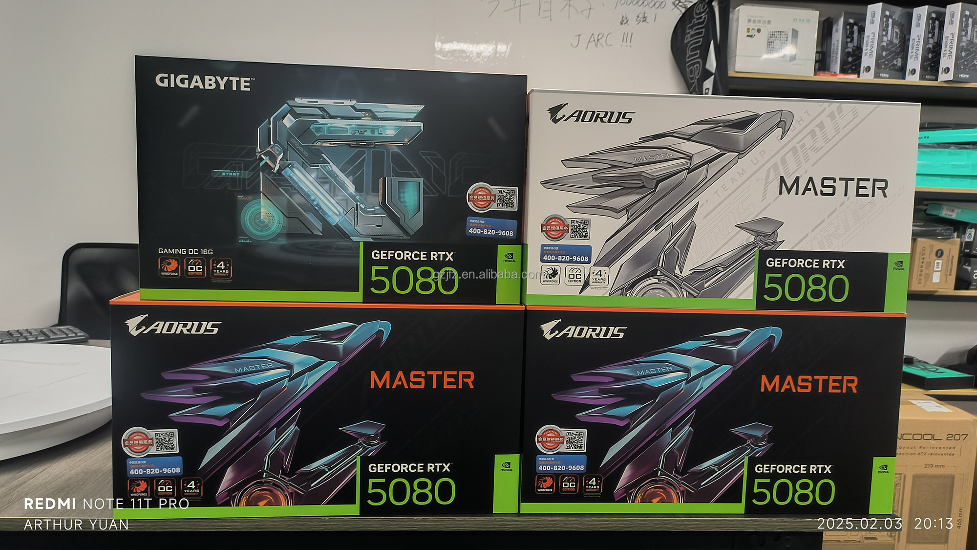 Manli Polar Fox Geforce RTX 5080 OC 16GB GDDR7 Gaming GPU