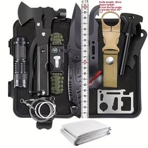 Kit <span class=keywords><strong>de</strong></span> Herramientas <span class=keywords><strong>de</strong></span> Supervivencia para Campismo al Aire Libre con Botiquín <span class=keywords><strong>de</strong></span> Primeros Auxilios y Equipo <span class=keywords><strong>de</strong></span> Emergencia SOS, Modelo 35, Hoja <span class=keywords><strong>de</strong></span> 20 cm para Vehículos, Senderismo y Viajes - Product Image 1