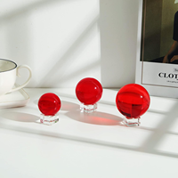 Vente en gros de boule terrestre en verre cristal de bureau boule de cristal avec logo personnalisé avec boîte-cadeau cadeaux d'Halloween et de Noël accessoires photo