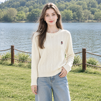 Pull en cachemire 100% tricoté à l'ordinateur pour femme, col rond, manches longues, hiver, vente en gros d'usine, faible MOQ 10 pièces