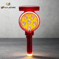 Balise solaire 2-en-1 avec cône de signalisation et batterie de secours pour la sécurité routière, lumière d'avertissement, protection IP66, portée visuelle de 1000 m